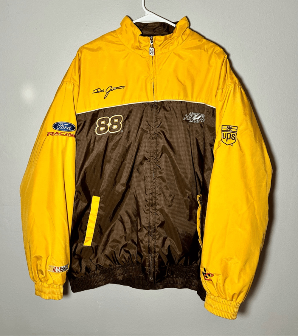 Vintage Dale Jarrett UPS #88 Ford Racing NASCAR Brown & Gold Chase Authentics XL